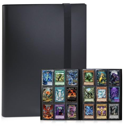 Card Binder 9 Pocket, PP Cover Trading Card Binder for 360 Cards, Sturdy Card Collection Album, Card Holder Folders for MTG, TCG, Game Cards & Sports Cards (Black, 360 Pockets)