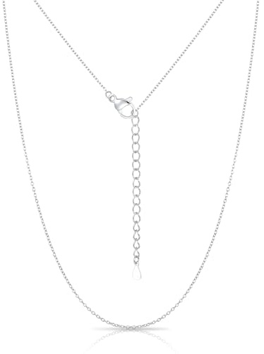 Silvora Collar Fino Mujer Acero 316L Cadena Plateada Eslabones 1mm 71cm