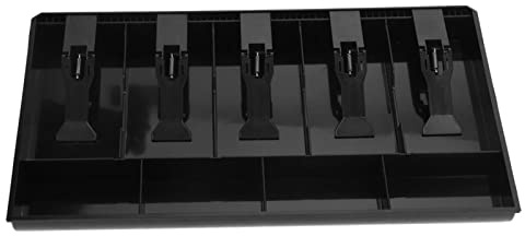 VBESTLIFE Casrawer Plateau d'insertion, Plateau de Caisse Enregistreuse à 5 Grilles avec à Pièces Amovible, Insert en Métal pour Caisse Enregistreuse, Vente au Détail, Bureau (BLACK)
