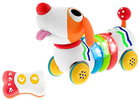 Chicco Dogremi, giocattolo interattivo per cani radiocomandati che abbaia e cammina con luci e suoni, telecomando a 2 vie, giocattolo interattivo per bambini, da 18 mesi a 4 anni
