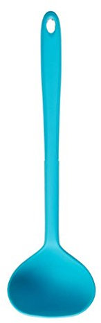 Kochblume Schöpfkelle L | Premium-Silikon | Hitzebeständig | Spülmaschinenfest | 30cm | Farbe: türkis