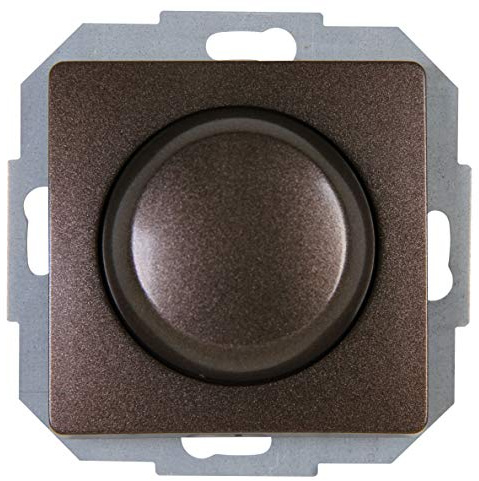Kopp Paris Druck-Wechsel-Dimmer, Kombigerät, LED-Dimmer, für Glüh-Lampen, 230V Halogenlampen, Phasenanschnitt, RL 20-250W/VA, LED 3-35W, 230 V~, 50Hz, palisander-braun, 843426083