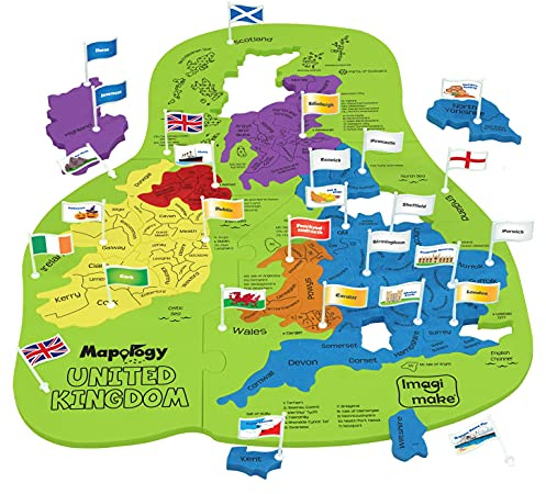 Imagimake Mapology United Kingdom Map Puzzle, Flags & Capitals for Kids 5+ | Educational Geography Puzzle, Learn UK Countries, Flags & Capitals Through Play, Gift for 5,6,7,8,9 Years Old Boys & Girls