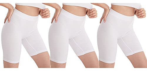 Amazingjoys sömlösa shorts dam mjuka trosor för underklänningar, 3*vit, XL-XXL