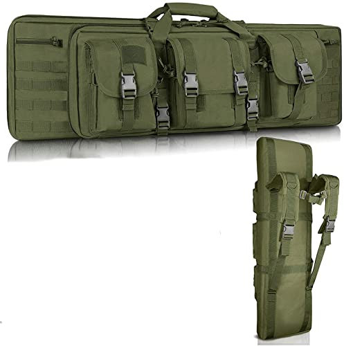 SJASD Gewehrtasche,Gewehrtasche abschließbar 2 langwaffen,waffentasche Pistole doppelt,Doppel Waffentasche Jagd,Jagdgewehr TascheGewehrtasche lang,Jäger,Hunting,Jagdwaffe,Army Green,118CM