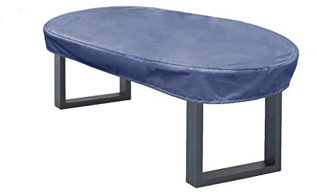 Premium Housse de Protection Bâche Imperméable Ovale 180x100x15 cm Mobilier de jardin housse de table de jardin couvercle de protection couvrant couverture capuche capote 900 D 500 gr ml Anthracite