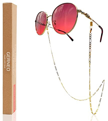 GERNEO® – Cairns – korrosionsbeständige Brillenkette & Maskenhalter – vergoldet oder versilbert – einzigartig hochwertige Brillenkette & Brillenband für Sonnenbrillen & Lesebrillen