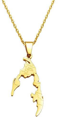 Macracrua Tamil Eelam Pendant Necklaces Jewelry Stainless Steel Chain Necklaces
