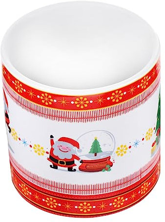 ABOOFAN Keramik Blumentopf Weihnachtsmuster Sukkulententopf Klein Zylindrisch Pflanzgefäß für Sukkulenten Gräser Kleine Blumen