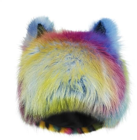 YJZQ Fellmütze Damen Pelzmütze Wintermütze Faux Fuchs Warm Weich Russische Mütze Fliegermütze Damenmütze Winddicht Trappermütze für Reisen,Skifahren,Wandern
