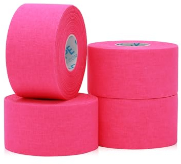 OK TAPE Sporttejp atletisk sporttejp (4 rullar) 3,8 cm × 13,7 m vitt band rivbart proffs sporttejp sport tejp fingertejp (rosa, 3,8 cm × 13,7 m)