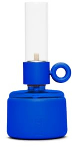 Fatboy Flamtastique XS Öllampe - Ø 10.5 cm - Blau | Öl Laterne Indoor, Petroleumlampe, Öl Tischlampe, Sturmlaterne mit Mattierter Silikonbeschichtung