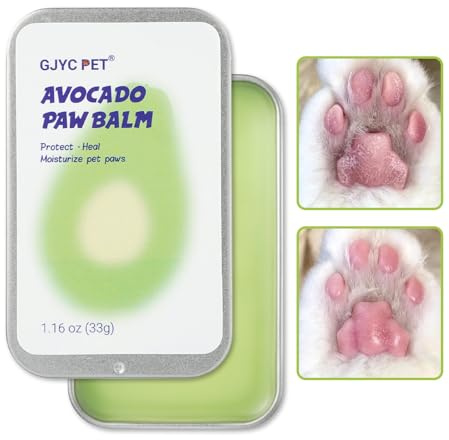GJYC PET Avocado Tierpfotenpflege Butter 33g für Katzen & Hunde - Natürliche Feuchtigkeitspflege, Tiefe Pflege, Tierpfotenpflege Creme, Anti-Trockenheit, Weicht & Schützt Pfotenplättchen