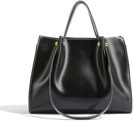 unisoul Handtasche Damen Groß Elegant Einfache Umhängetasche PU Leder Tote Shopper Bag Frauen Gross Schultertasche Multi-tasche Beuteltote Hobo Tragetasche für Arbeit Schule Büro Lässig,Schwarz