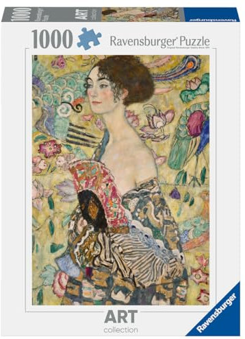 Ravensburger - Puzzle 1000 Pezzi Klimt: Dama Col Ventaglio​ | Puzzle Adulti E Famiglia | Dimensione Di 70x50 Cm | Regalo Adulti | Regali Natale