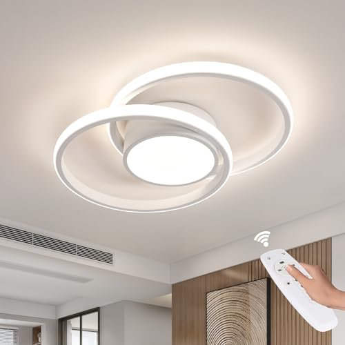 DELIPOP Plafoniera LED Soffitto Dimmerabile, 40W 3980LM Lampada da Soffitto Moderna con Telecomando 3000K-6500K, Lampadario LED per Camera da Letto Soggiorno Cucina Corridoio Ufficio