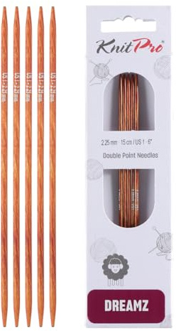 KnitPro Dreamz dubbelspetsiga nålar 15 cm (6 tum) | US storlek 1 (2,25 mm)