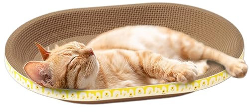Kratzschale für Katzen, rund, für Katzen, Kratzbrett für Katzen, Schlafsofa für dicke Katzen, Kratzbett für Katzen, aus Plüsch, Kratzbrett für Katzenbett, aus Karton, Basteln