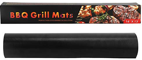 flexman BBQ Mats, Black Non Stick BBQ Outdoor Grill Baking Mats, Heavy Duty Grill Mats for Indirect Cooking Gas, Coal Electric Grills
