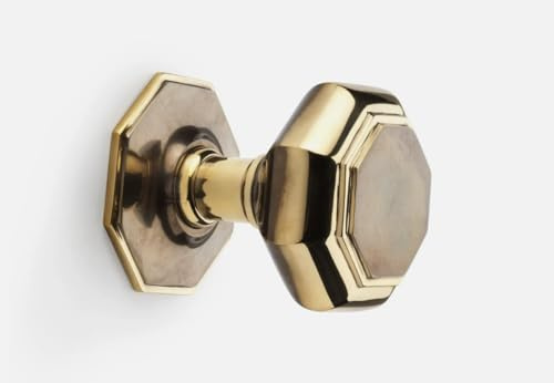 AB Hardware 110mm Aged Solid Brass Octagonal Centre Door Knob Pull Front Back Very Large