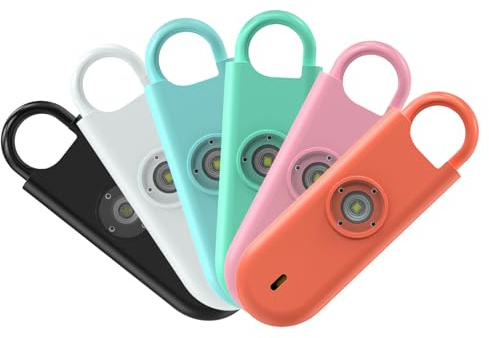 Fauxomor Personal Safety Alarm for Women, 6 Pack 140DB Rape Panic Attack Alarm Keychain Police Approved with Low Battery Notice with Strobe Light, Gift for Kids Elderly College Girls(6 Colours)