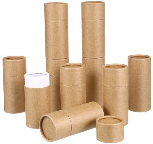 Operitacx Papierzylinderbox 10 Stück 50 Ml Runde Kraftpapierbehälter Für Ätherische Öle Tee Und Kosmetik Umweltfreundliche Aufbewahrung Für Bastelbedarf Und Geschenke