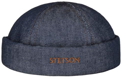 Stetson Dockermütze Denim 100% Baumwolle Made in EU Unisex Sommer Denim-dunkelblau XL (60-61 cm)