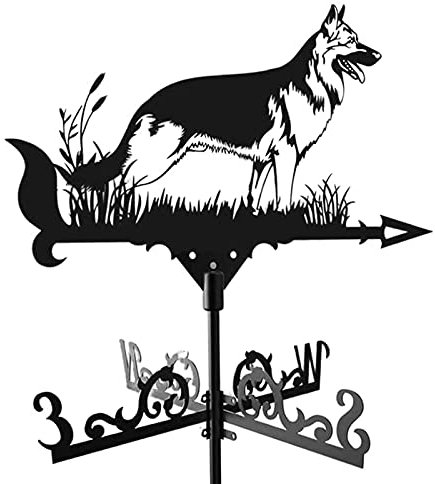 Wetterfahne, Wetterhahn Deutscher Schäferhund Wetterfahne für Montage Dachszene Gartenstecker Wetterfahne Wetterfahne Ornament mit Rostschutzbeschichtung
