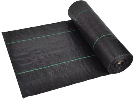 Lunaobrik Barrera de césped resistente, tela antihierba, lona de control de césped para jardín, lona de barrera de césped negra para bloqueador de césped, tapete de jardinería, entrada, paño de