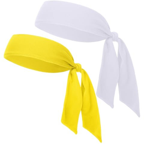 NiceYnn 2 Stück schnell trocknendes, dehnbares Sport-Stirnband, Uni, weiches Schweißband, Haarband, Kopfband, Schal, Wickelbandana, für Laufen, Fitness, Yoga, Basketball, unter Helm
