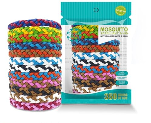 12er-Pack Mückenschutz-Armbänder – Ungiftige Insektenschutzbänder, DEET-freies Insekten- und Flohschutzmittel für Kinder und Erwachsene – Wasserdichte Reiseutensilien, 250 Stunden Schutz