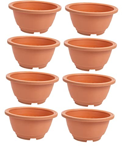iplusmile 8 Macetas de Plástico Reutilizables para Plantas y Flores, Ligeras, Ideales para Vivero y Exterior, Jardinería Decorativa