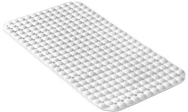 TATAY Alfombra Bañera Antideslizante | 50% Material Reciclado | Ventosas de Alta Sujeción y Sensación Placentera Durabilidad | Tacto Suave y Cómodo | 68 x 37 cm - Blanco