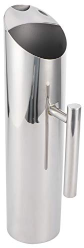 Nikou Jarra de agua de acero inoxidable de gran capacidad de 2 litros, jarra de agua fría para servir en casa y hotel, jarra versátil para jugo y agua fría, 10.2 x 8.7 pulgadas, color plateado
