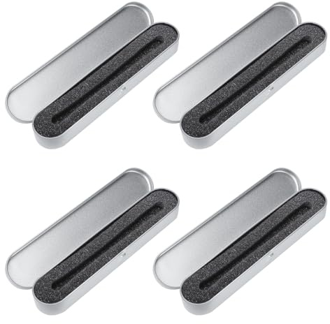 ULTECHNOVO 4pcs Metal Tin Box Box for Pens Sponge for Office Desk Organization
