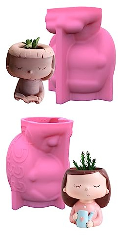 Flower Pot Silicone Mold Concrete Cement Plant Pot Flowerpot Epoxy Resin Makeup Brush Holder Organizer Pen Holder Molds for/epoxy