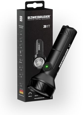 Zweibrüder ZB1T Mini Torcia LED Ricaricabile USB-C 500 Lumen – Torcia Tascabile Potente e Compatta, in Alluminio, Protezione IP67, Ideale per Portachiavi, Camping e Uso Quotidiano