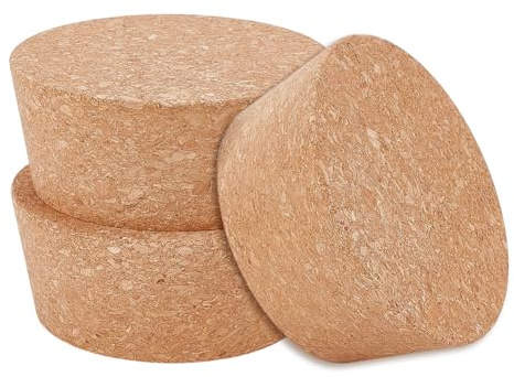 OLYCRAFT 3 Stück Große Korken 7.2-8.3cm Korken Flaschenverschlüsse Konische 3.5cm Dick Kork Stopfen Für Einmachgläser Konische Holzstopfen Holz Konusstopfen Für Küchenglasflaschen Und Einmachgläser