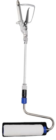 Drfeify Airless-Farbspritzwalze, Edelstahlbürste mit Selbstansaugender Funktion, 11,8-Zoll-Elektrowalze für Professionelle Innen- und Außenmalerei