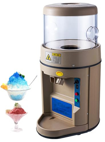 Trituradora de hielo comercial, máquina eléctrica de hielo afeitada, potencia de 440 W, capacidad de 6 kg, tasa de afeitado de 480 kg/h, grosor ajustable, drenaje trasero para bares y fiestas
