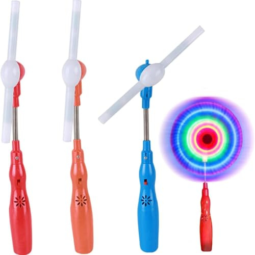 3 Stück Led Windmühlen Spinner - Leuchtendes Windrad, Blinkende Licht Up Windmühle, Leuchtender Drehstab Mit Musik Für Nächtliche Gruppenaktivitäten Bei Geburtstag Weihnachten Garten Rasen Hinterhof