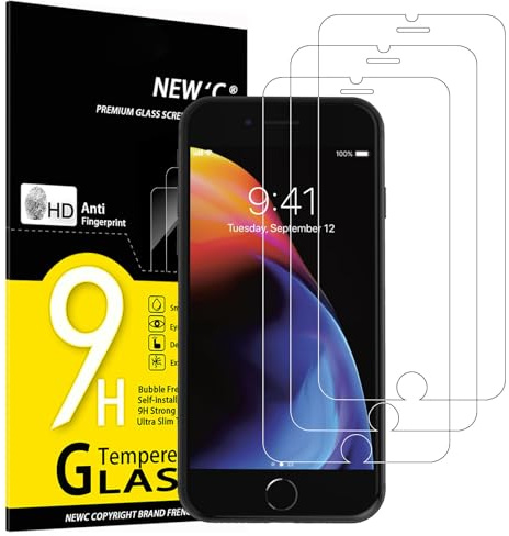 NEW'C 3 Stück für iPhone 8, iPhone 7 für Panzerglas (4,7 Zoll), Frei von Kratzern, 9H Härte, HD Displayschutzfolie, 0.33mm Ultra-klar, Ultrabeständig