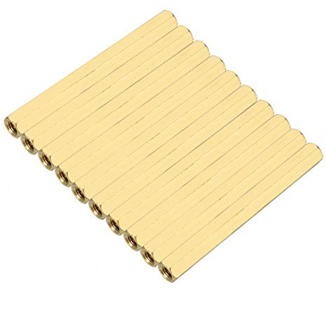 sourcing map 10 Stück Messing PCB Innengewinde Hex Abstandshalter M3x5x45mm | Gerade, de