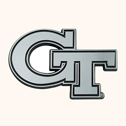 FANMATS 25003 Georgia Tech Yellow Jackets 3D Chrome Metal Auto Emblem