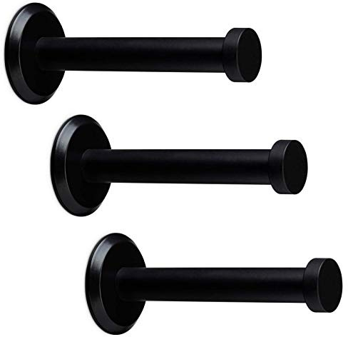 SOTECH 3 Garderobenhaken TALEA Edelstahl schwarz matt Ø 10/15 mm L 70 mm | Gesamtlänge 73 mm mit Platte Haken Jackenhaken
