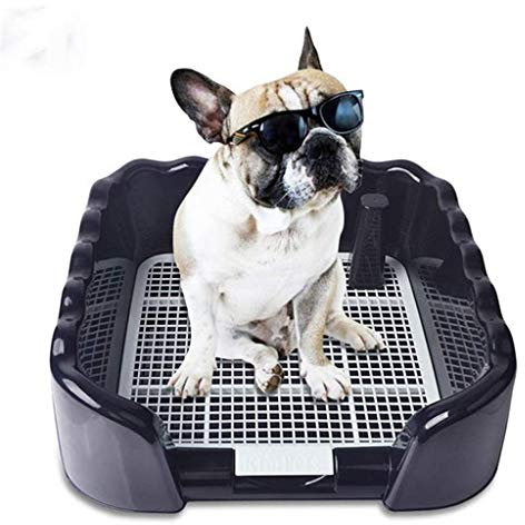 INYWNZIQ Wave Hundetoilette, Trainingstoilette für Hunde und Katzen, Reinigungszubehör für drinnen und draußen, leicht zu reinigen (Farbe: schwarz)