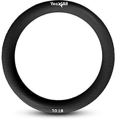 Yes4All Power Ring 10lbs, Weight Ring, Weighted Circle, Kettlebell for Yoga Exercise, Aerobics, Home Fitness, Core Training - Black