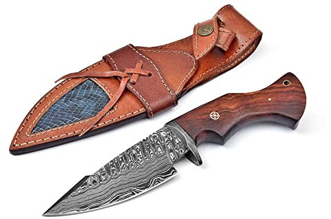 Damast Messer Damaszener Stahl Jagd Knife Damascus Hunting MAQ4507