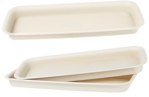Housoutil 3stücke Blumentopf Untersetzer Rechteckige Wasserschalen Für Bonsai Und Pflanzen Praktischer Schutz Gegen Erde Und Schmutz Langlebig Kunststoff Beige