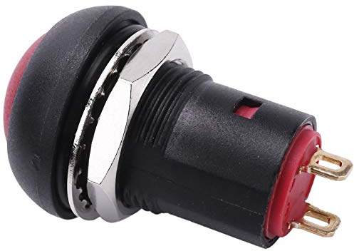Oikabio Interrupteur à bouton-poussoir étanche 12 mm SPST 2 A IP67, rouge
